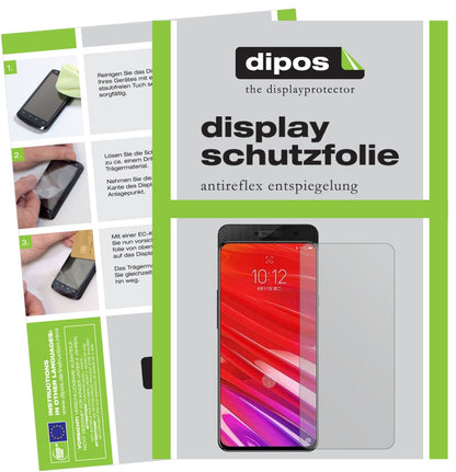 LenovoZ5 Pro mit aufgebrachter dipos Displayschutzfolie, die lästige Fingerabdrücke minimiert