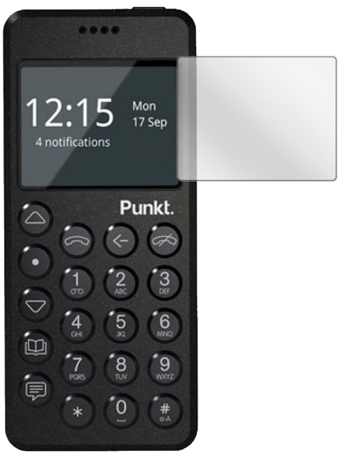 Klare Displayschutzfolie von dipos passend für Punkt MP02, präziser Zuschnitt und blasenfrei montiert