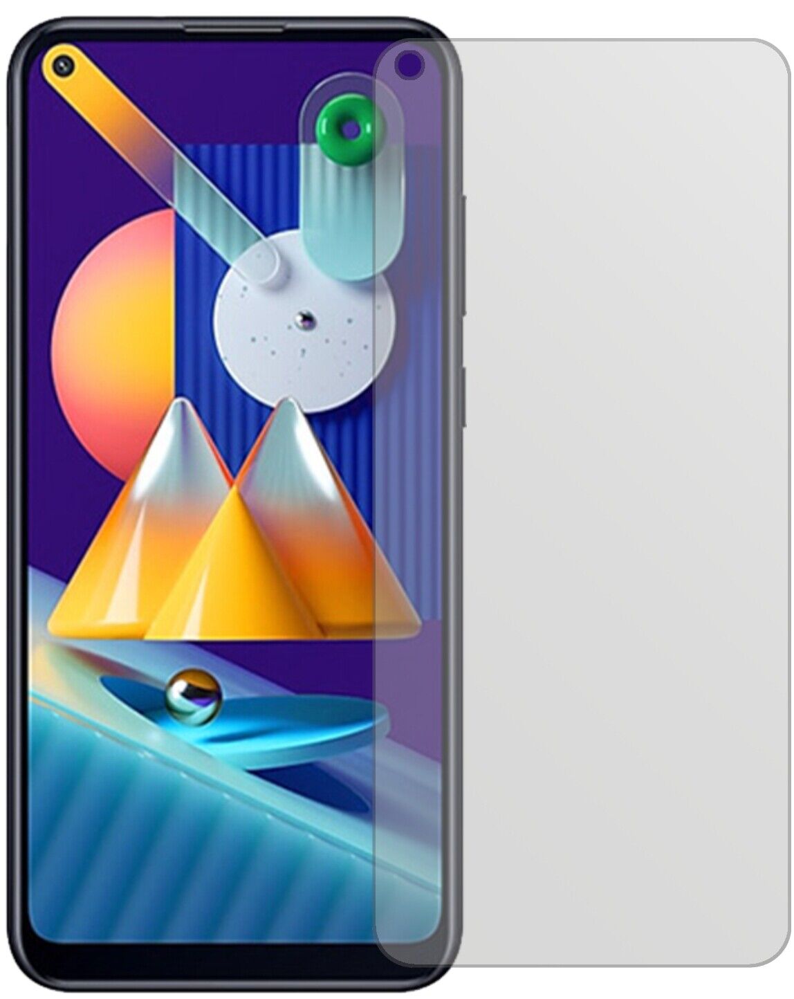 SamsungGalaxy M11 mit aufgebrachter dipos Displayschutzfolie, die lästige Fingerabdrücke minimiert