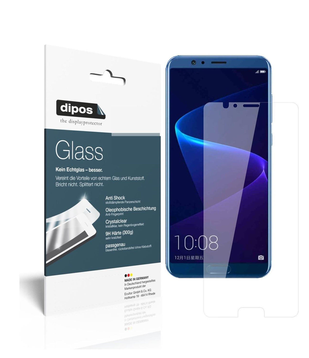 1x 9H Schutzfolie für Huawei Honor V10 Panzerfolie