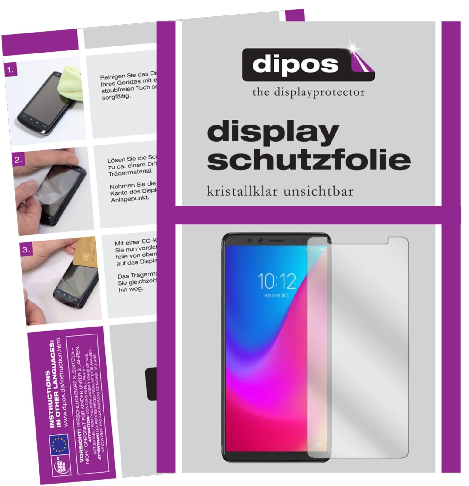 LenovoK5 Pro mit aufgebrachter dipos Displayschutzfolie, glasklare Darstellung ohne Einschränkungen