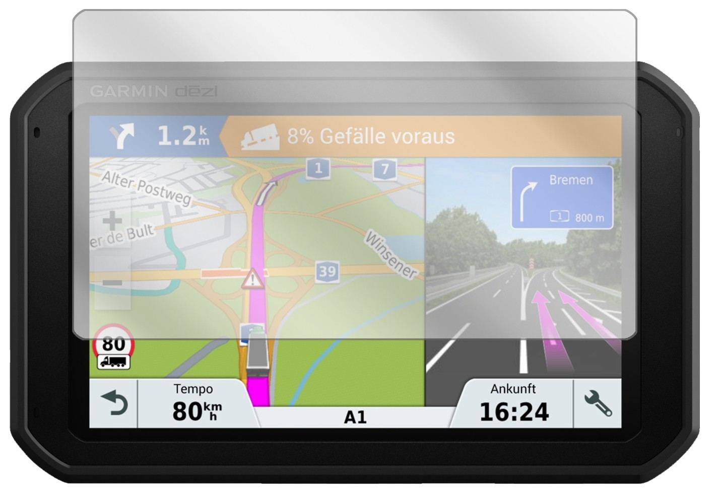 1x Schutzfolie klar für Garmin Dezlcam 785 LMT-D EU Display-Schutzfolie