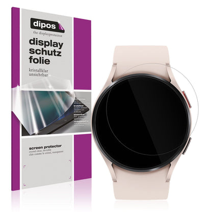 Klare Displayschutzfolie von dipos passend für Samsung Galaxy Watch 5 (40mm), präziser Zuschnitt und blasenfrei montiert