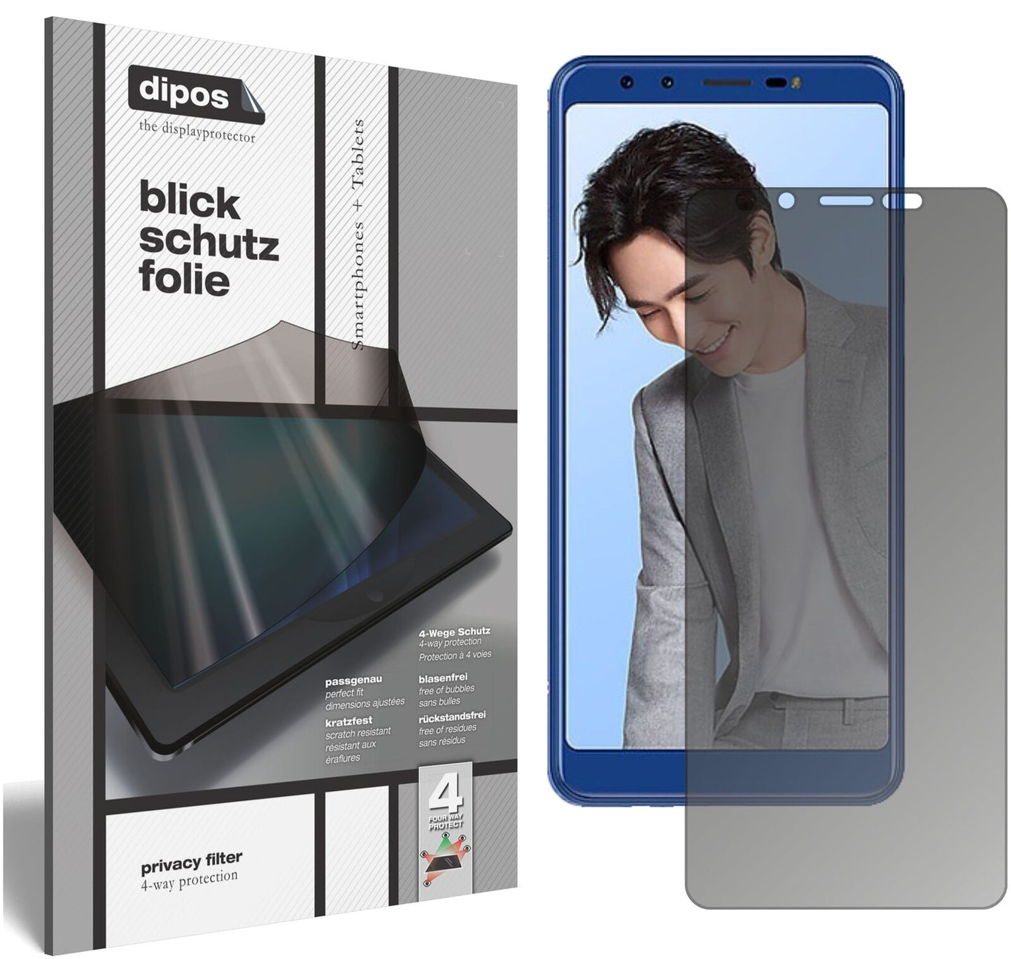 Blickschutzfolie für Lenovo K5s matt Schutzfolie Privacy