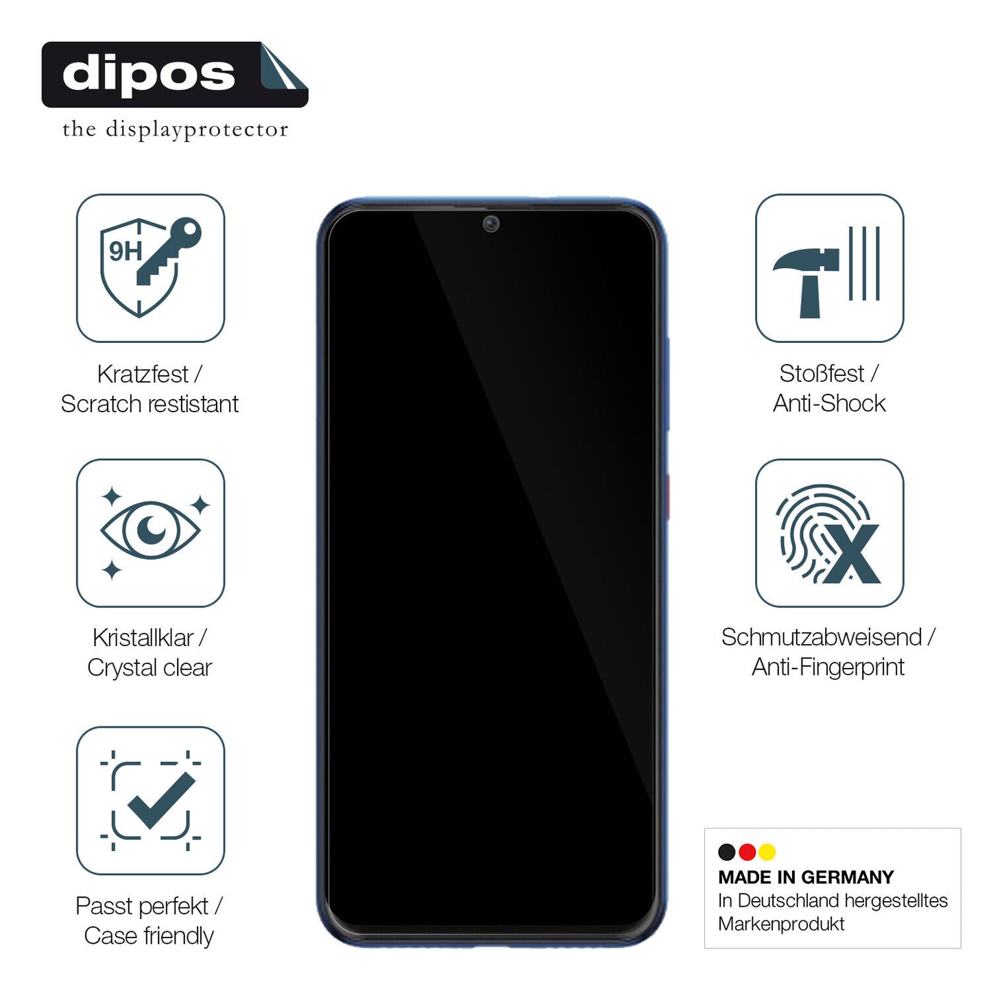 Displayschutz hergestellt in Deutschland, höchste Qualität made in Germany