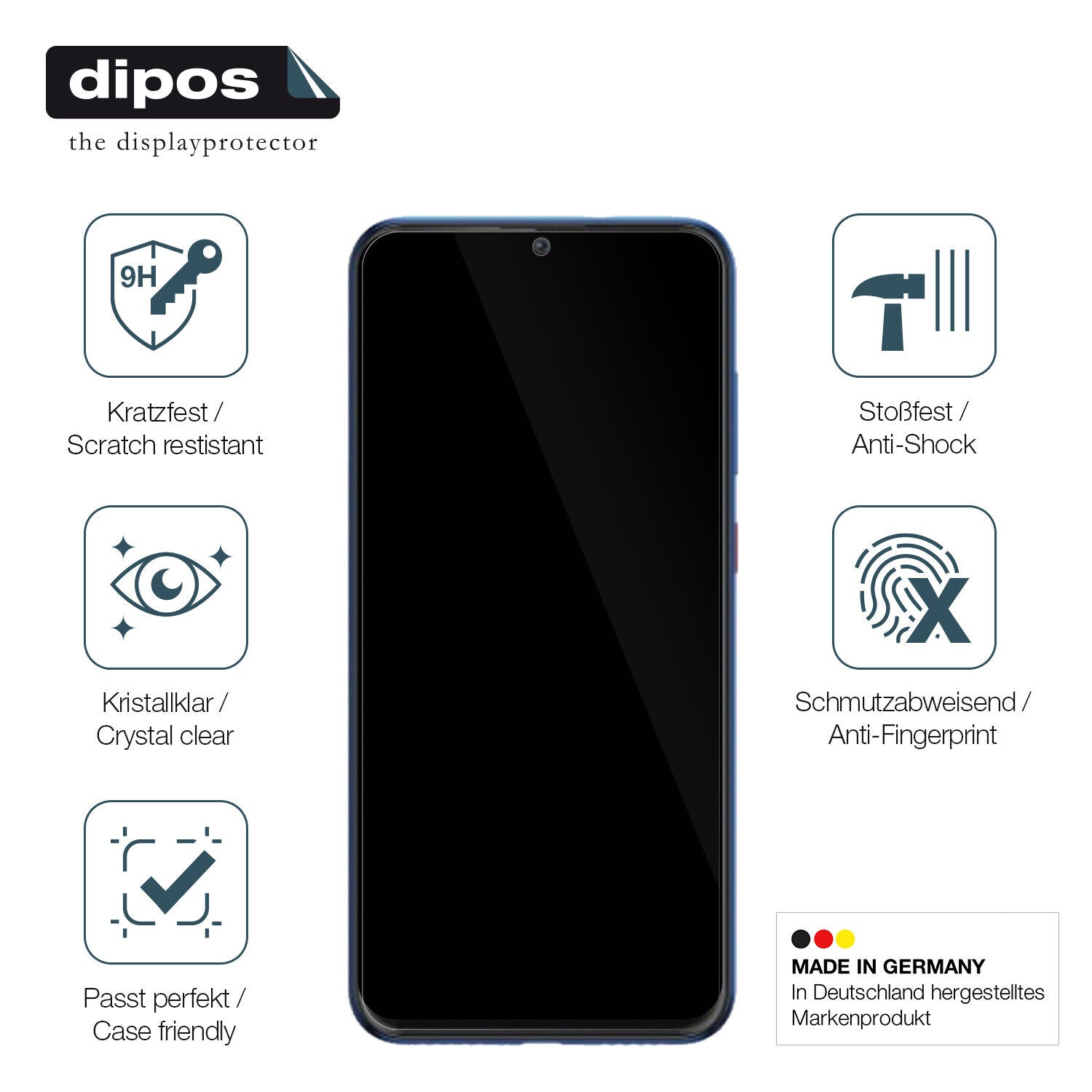 Displayschutz hergestellt in Deutschland, höchste Qualität made in Germany