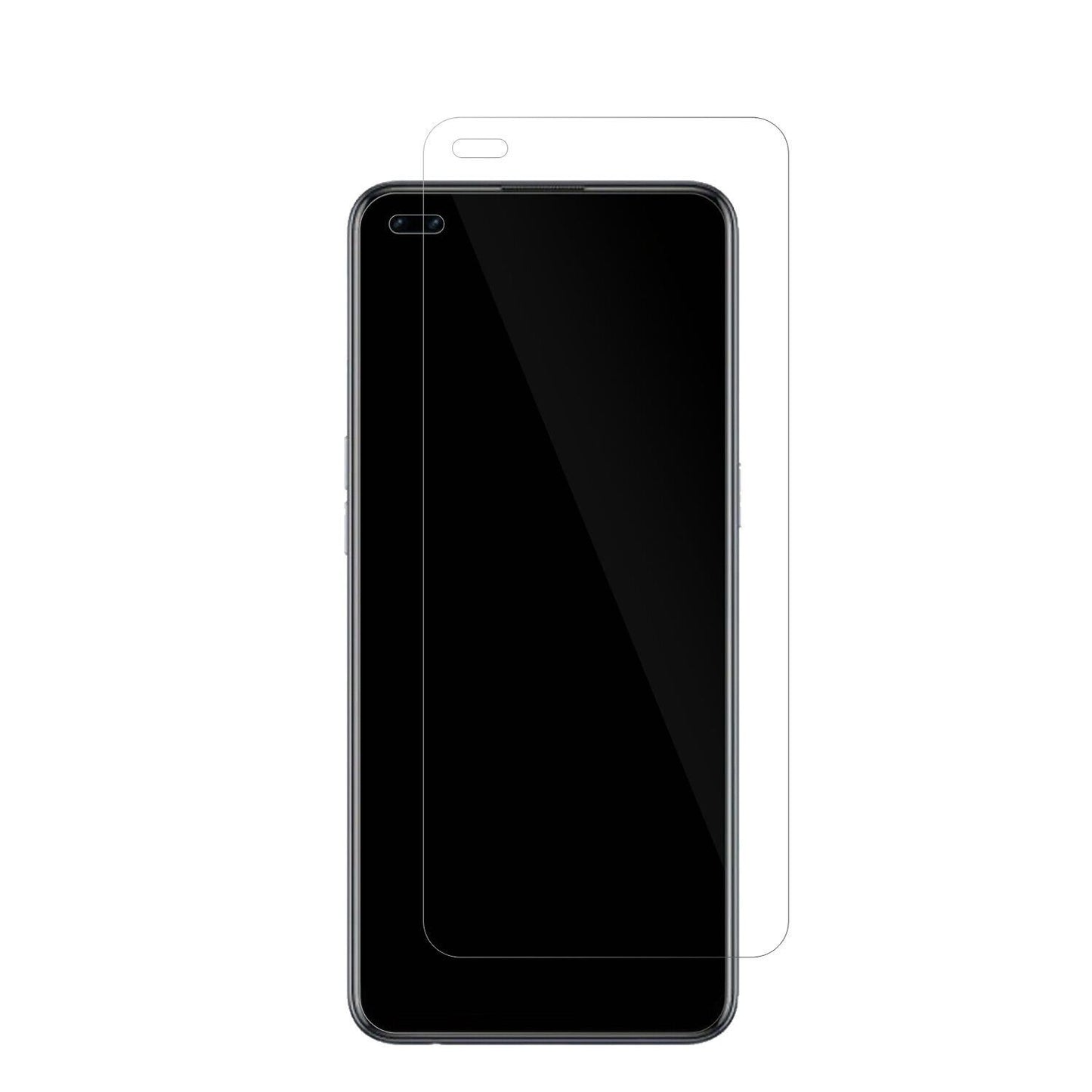 OPPOReno 4 Lite mit aufgebrachter dipos Displayschutzfolie, glasklare Darstellung ohne Einschränkungen