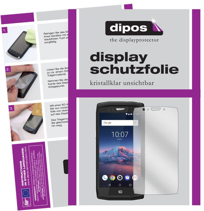 CrosscallTrekker X4 mit aufgebrachter dipos Displayschutzfolie, glasklare Darstellung ohne Einschränkungen