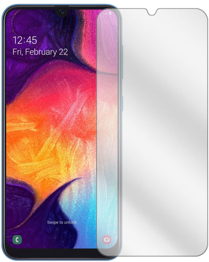 Klare Displayschutzfolie von dipos passend für Samsung Galaxy A50, präziser Zuschnitt und blasenfrei montiert