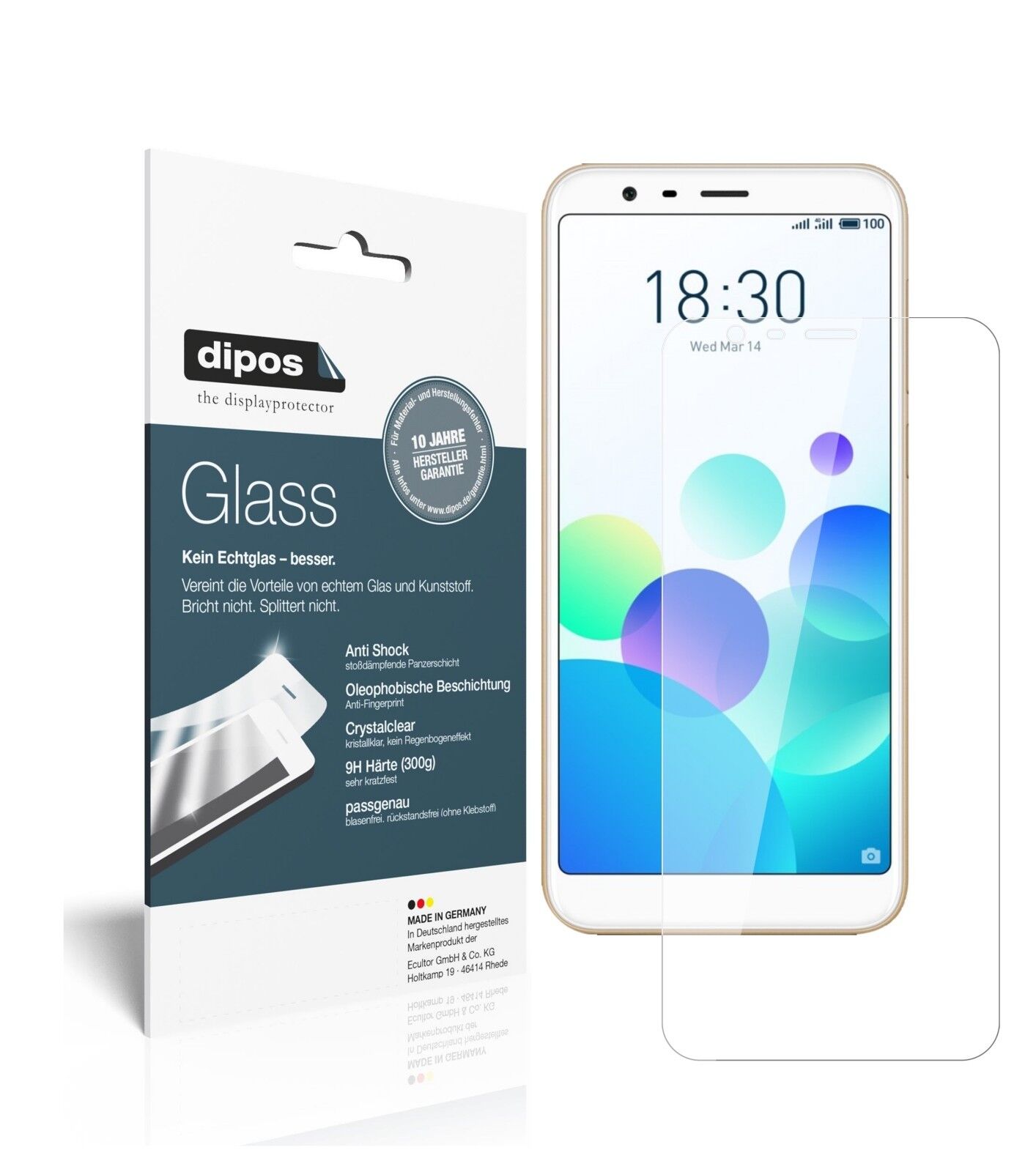 1x 9H Schutzfolie für Meizu M8C Panzerfolie