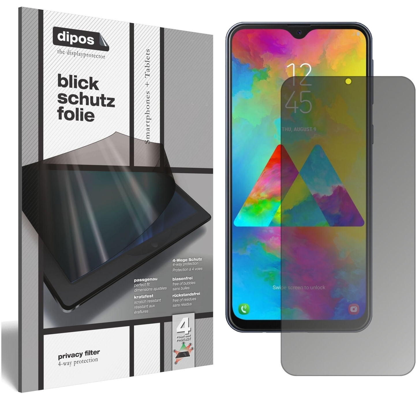 Blickschutzfolie für Samsung Galaxy M20 matt Schutzfolie Privacy
