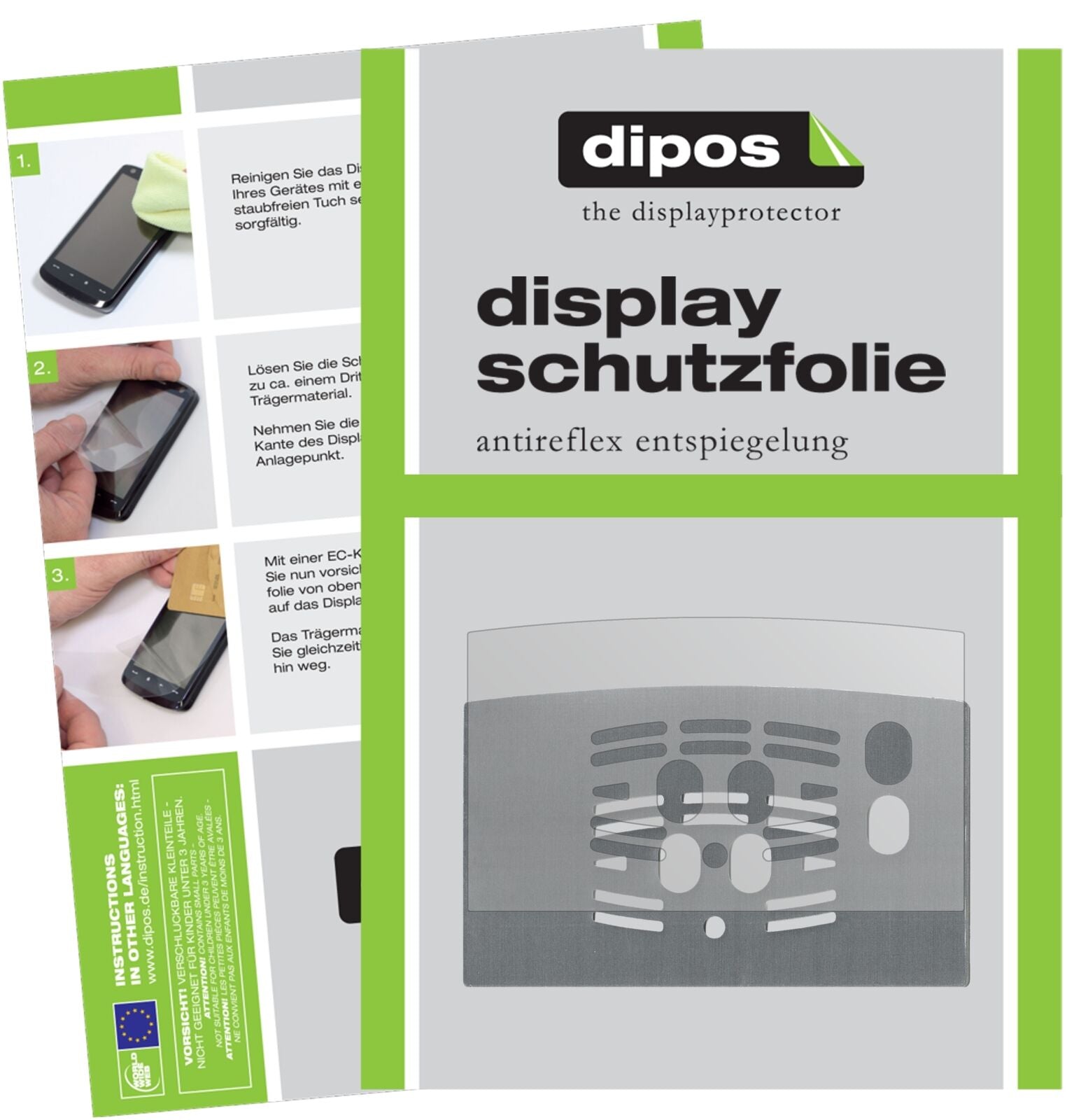 DeLonghiECAM 24.467.S Cappuccino Tropfblech mit aufgebrachter dipos Displayschutzfolie, die lästige Fingerabdrücke minimiert