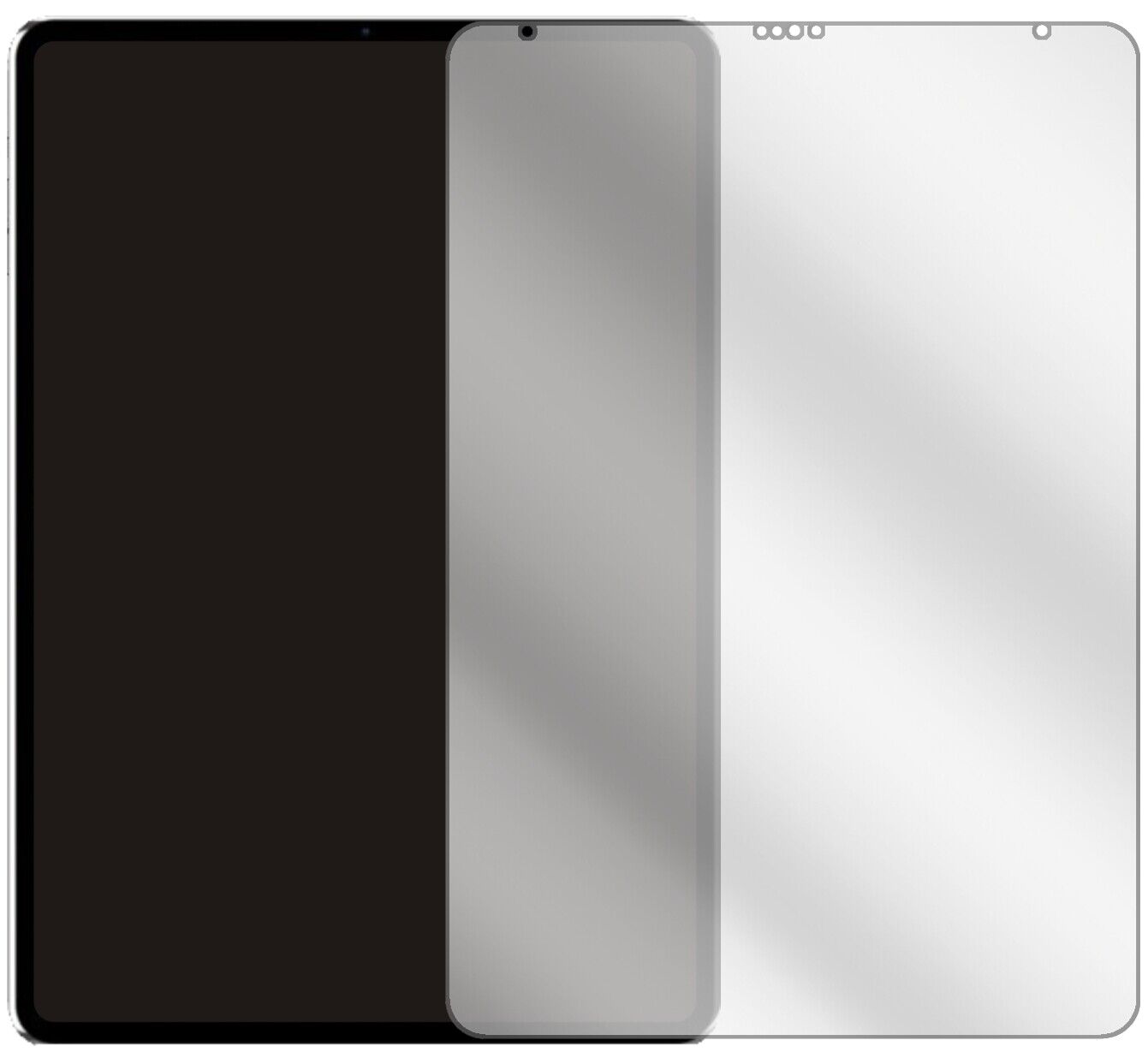 AppleiPad Pro 12.9 Zoll (2021) mit aufgebrachter dipos Displayschutzfolie, glasklare Darstellung ohne Einschränkungen