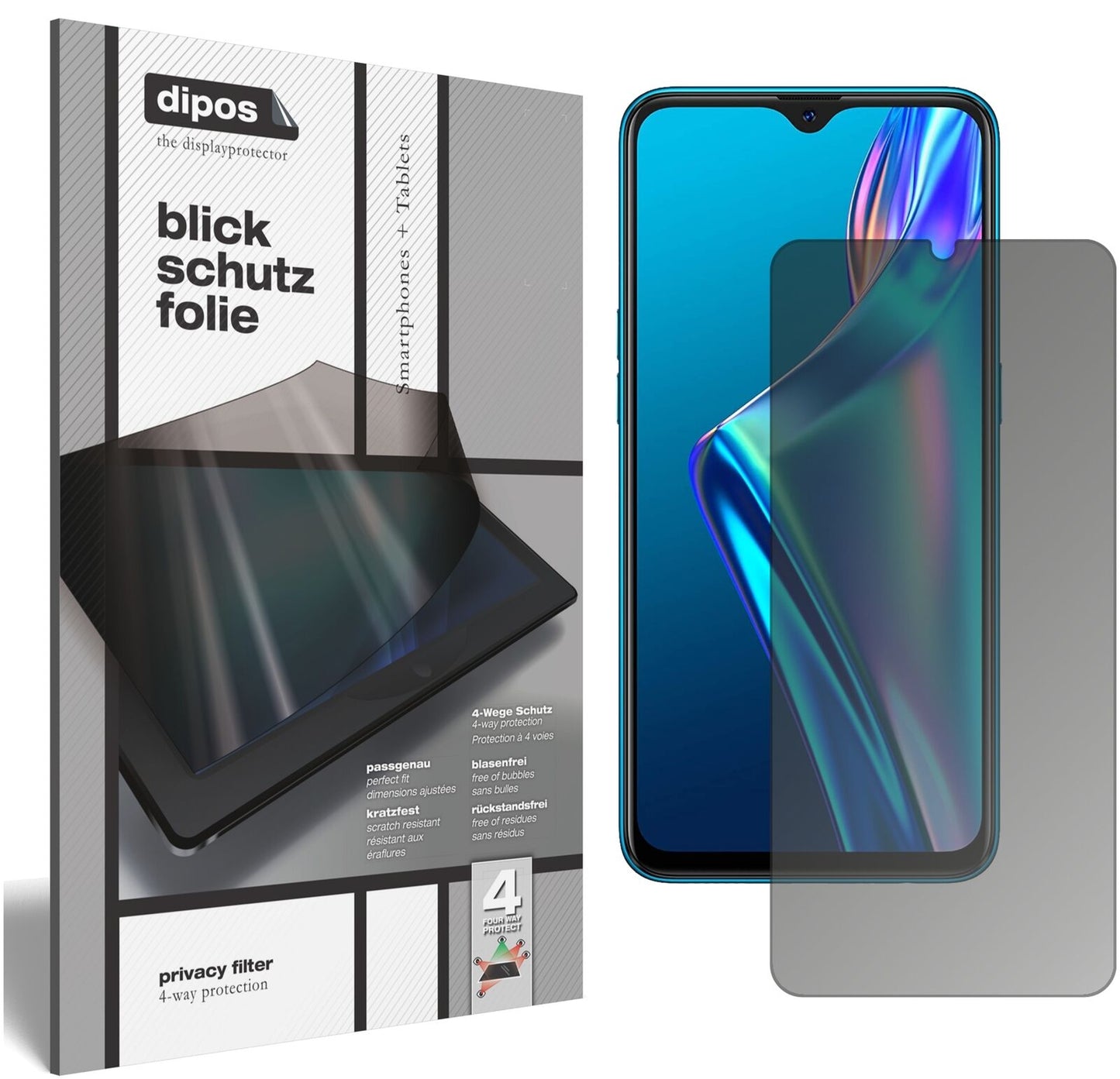 Blickschutzfolie für Oppo A12 matt Schutzfolie Privacy