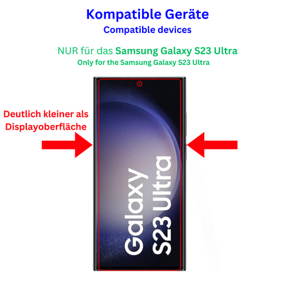 5x Schutzfolie klar für Samsung Galaxy S23 Ultra Display-Schutzfolie