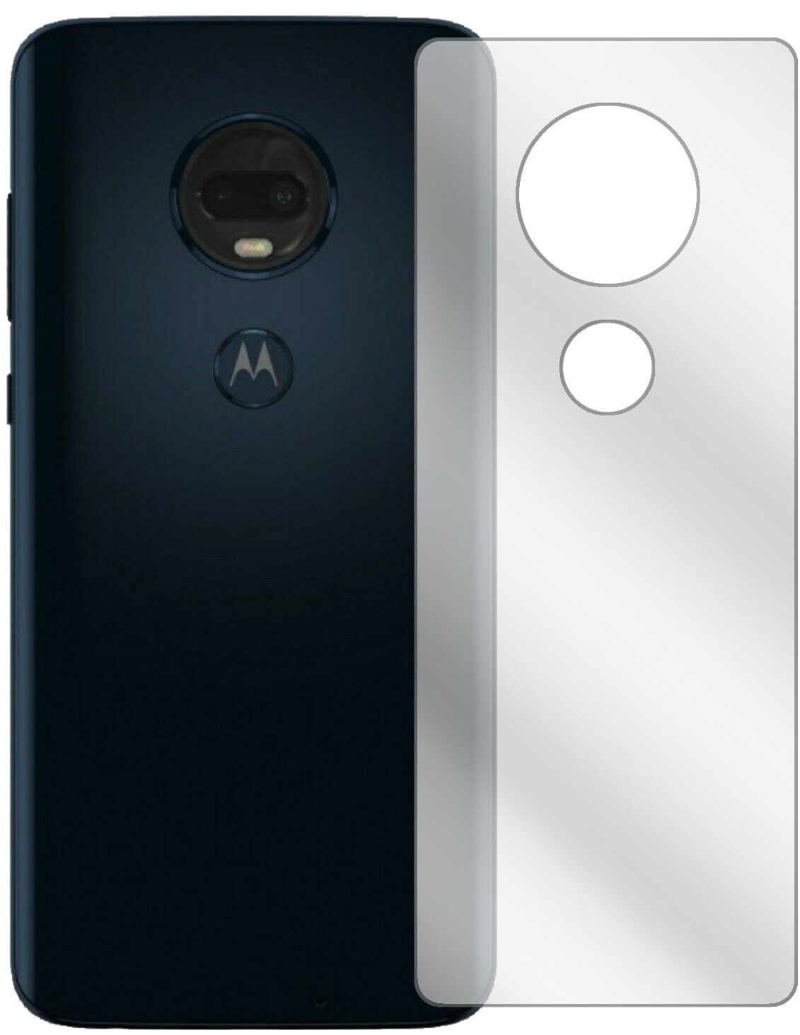 Klare Displayschutzfolie von dipos passend für Motorola Moto G7 Plus Rückseite, präziser Zuschnitt und blasenfrei montiert