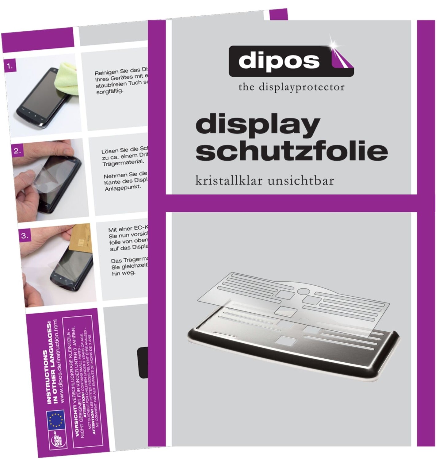 1x Schutzfolie klar für Philips EP5340/10 Tropfblech Display-Schutzfolie
