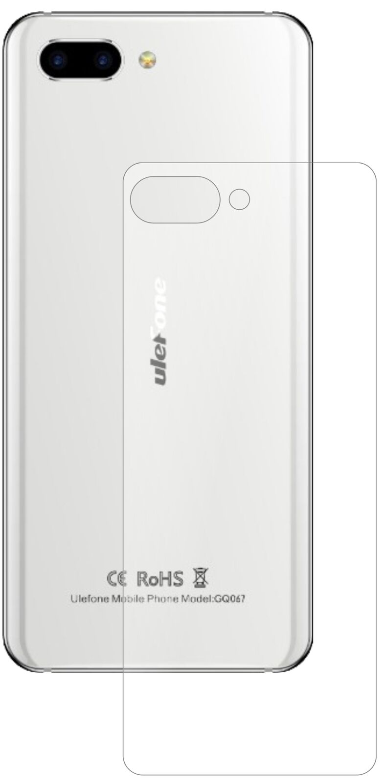 1x 9H Schutzfolie matt für Ulefone T2 Pro Rückseite Panzerfolie