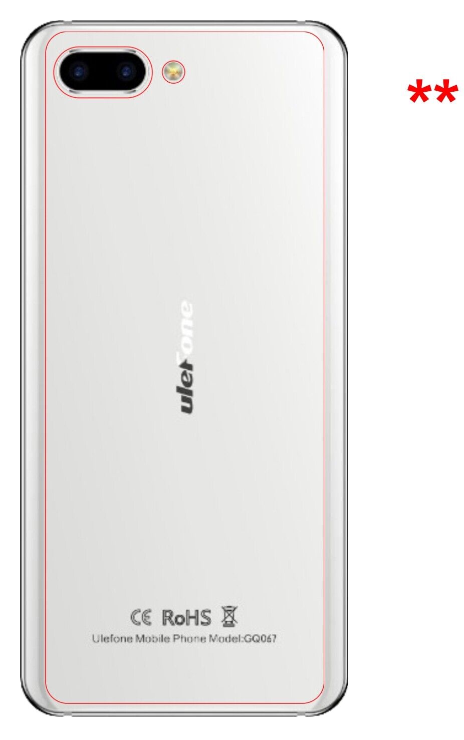 1x Schutzfolie matt für Ulefone T2 Pro Rückseite Display-Schutzfolie