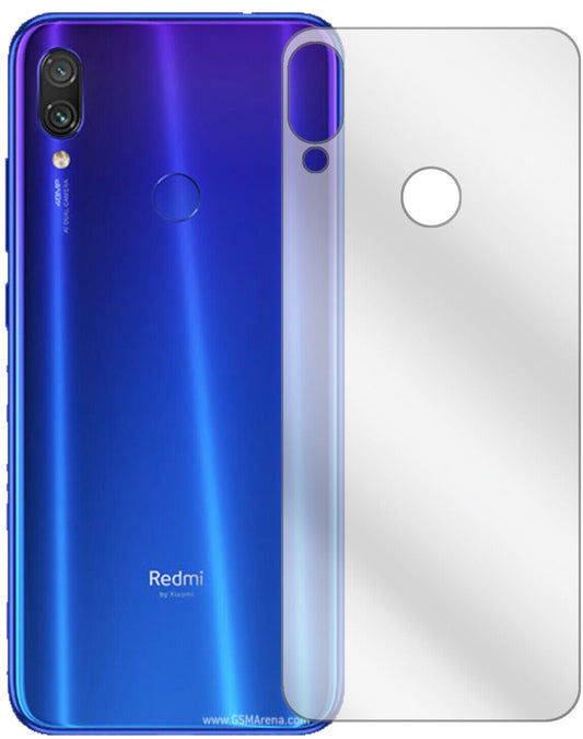 Klare Displayschutzfolie von dipos passend für Xiaomi Redmi Note 7 Pro Rückseite, präziser Zuschnitt und blasenfrei montiert