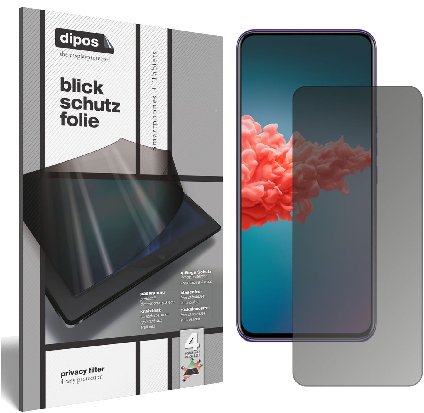Blickschutzfolie für ZTE Axon 20 5G matt Schutzfolie Privacy