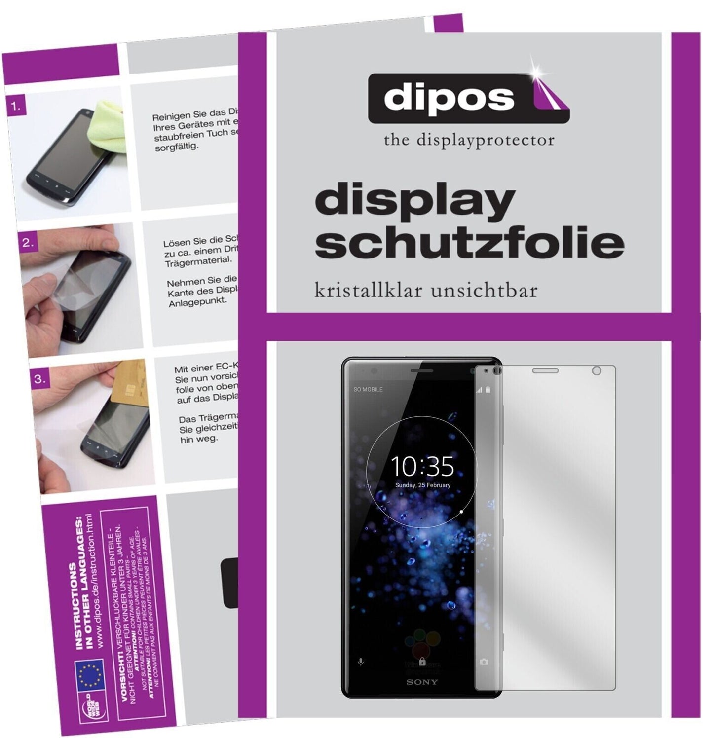 1x Schutzfolie klar für Sony Xperia XZ2 Premium Display-Schutzfolie