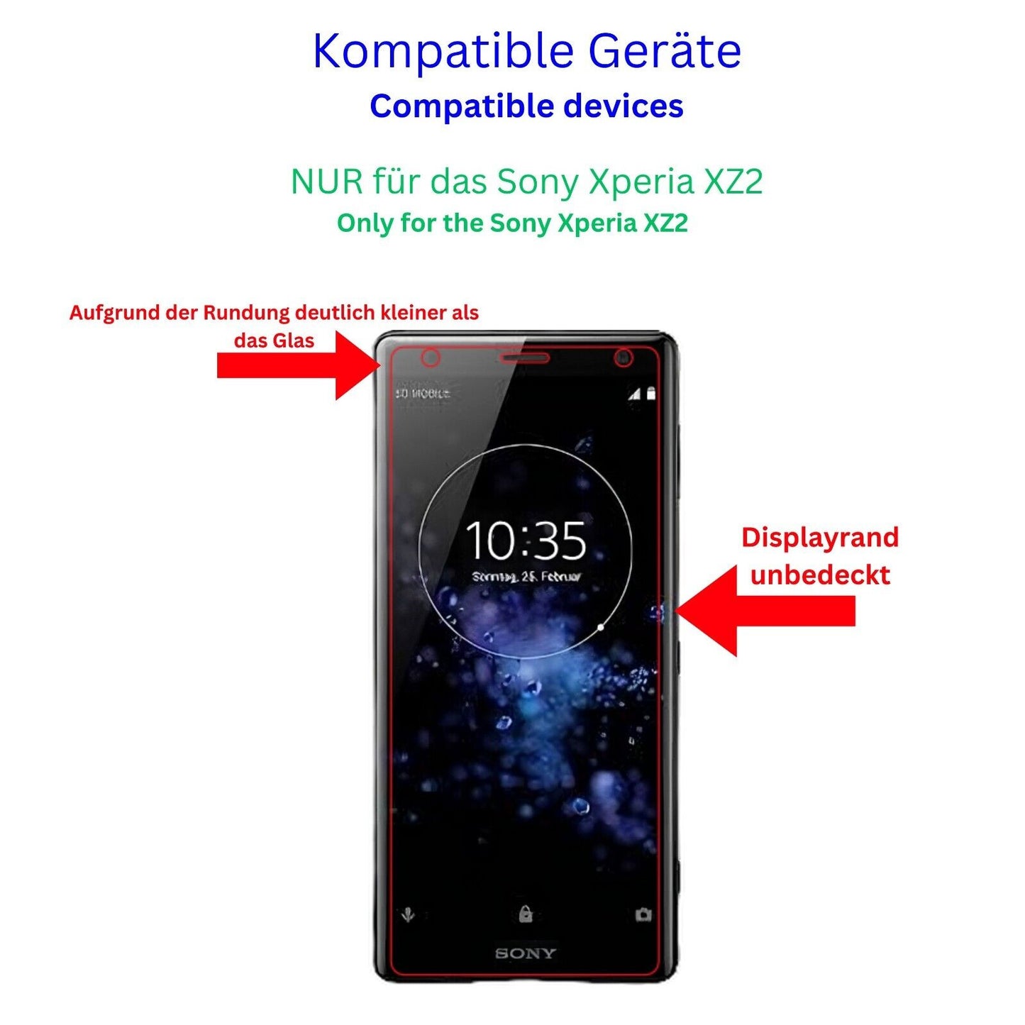 1x Schutzfolie klar für Sony Xperia XZ2 Premium Display-Schutzfolie