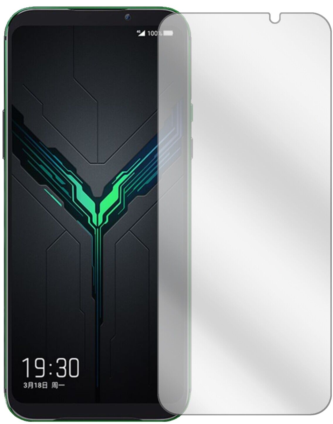 XiaomiBlack Shark 3S mit aufgebrachter dipos Displayschutzfolie, glasklare Darstellung ohne Einschränkungen
