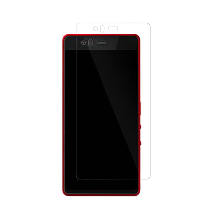FujitsuArrows M04 mit aufgebrachter dipos Displayschutzfolie, glasklare Darstellung ohne Einschränkungen