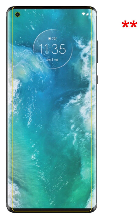 dipos Displayschutz für Motorola Edge, transparente Oberfläche, perfekte Passform auch für die Rundungen
