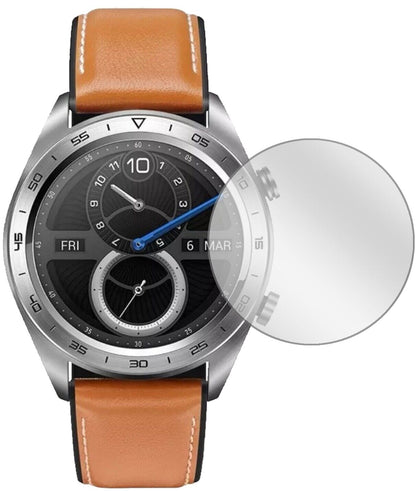 Klare Displayschutzfolie von dipos passend für Honor Watch Magic, präziser Zuschnitt und blasenfrei montiert