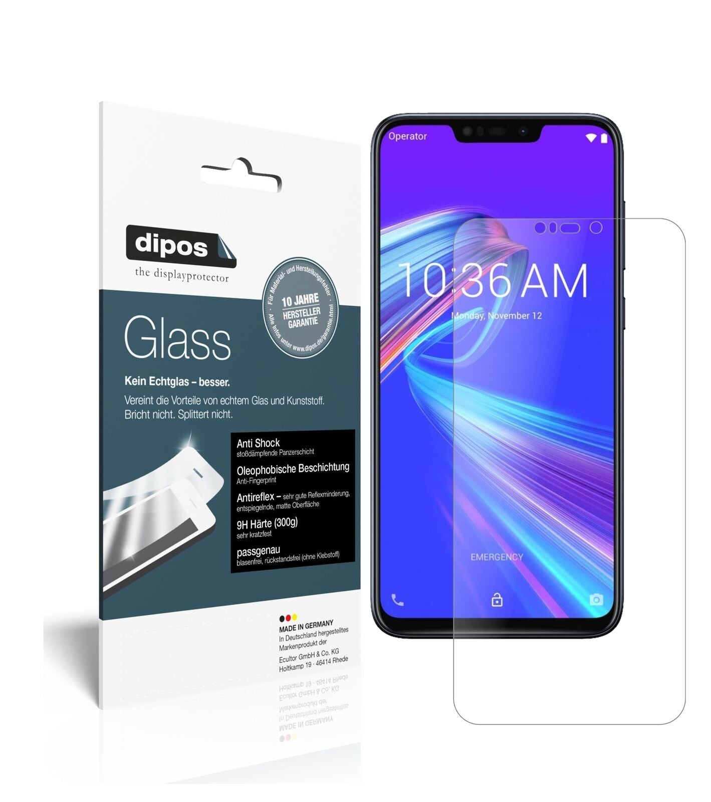1x 9H Schutzfolie matt für Asus ZenFone Max (M2) Panzerfolie