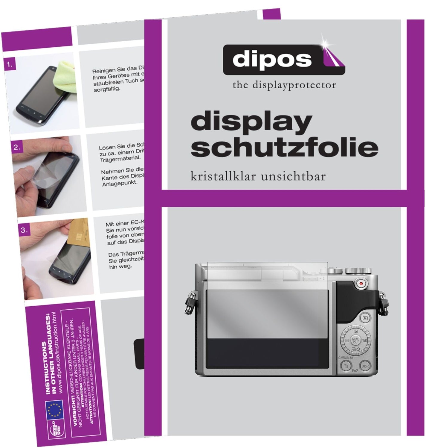 1x Schutzfolie klar für Panasonic Lumix DC-GX880 Display-Schutzfolie