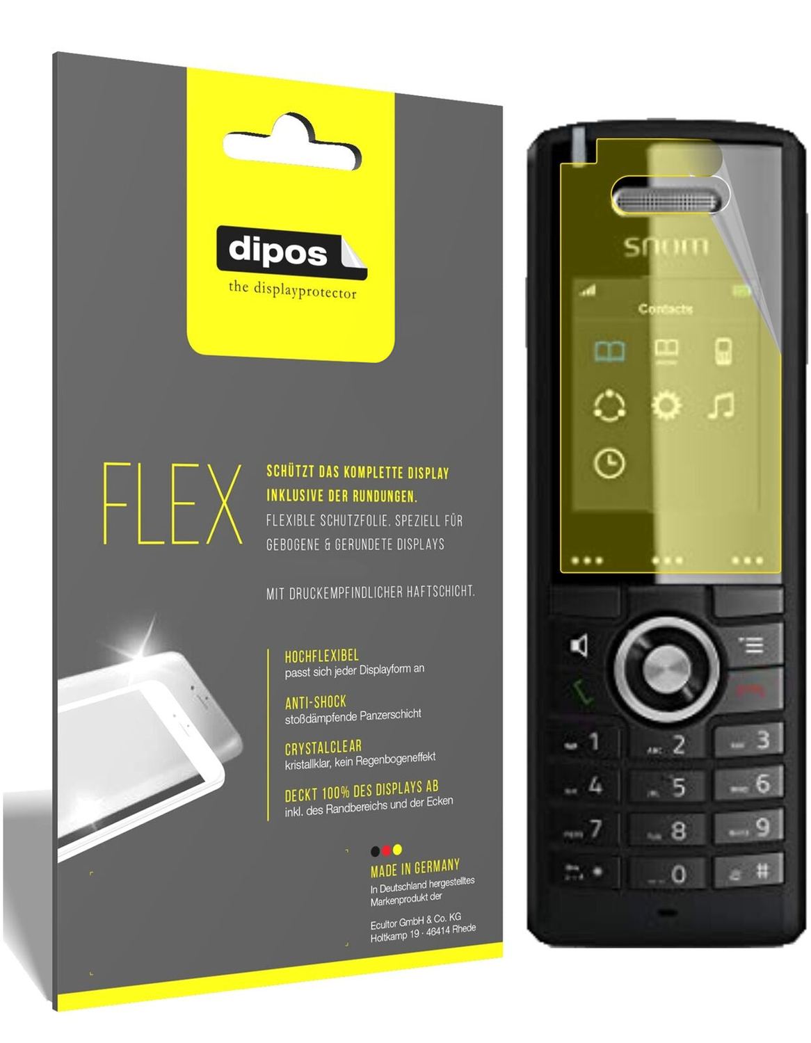 1x 3D Full Cover Schutzfolie für SNOM M65-C50 DECT