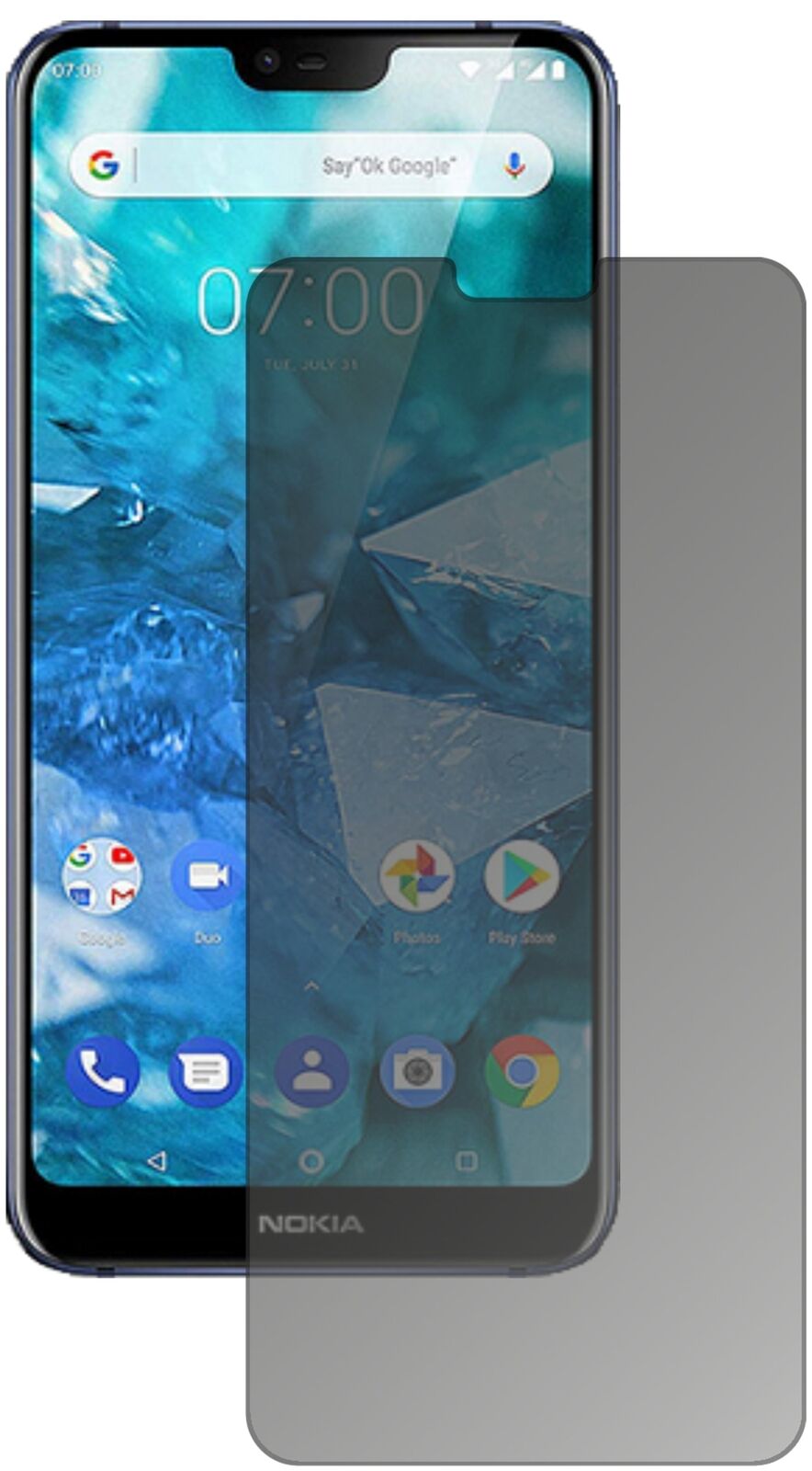 Blickschutzfolie von dipos passend für Nokia X7 (2018), präziser Zuschnitt und blasenfrei montiert