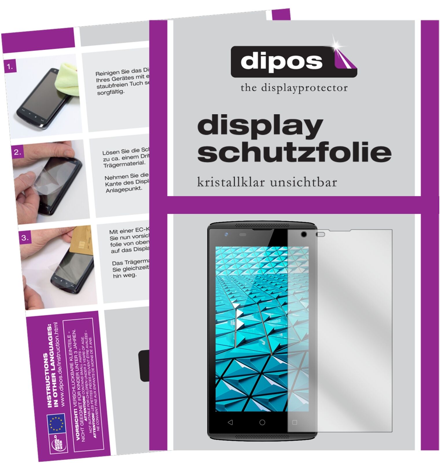 HaierAlpha A1 mit aufgebrachter dipos Displayschutzfolie, glasklare Darstellung ohne Einschränkungen