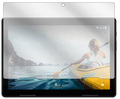 MedionLifetab P10710 mit aufgebrachter dipos Displayschutzfolie, glasklare Darstellung ohne Einschränkungen