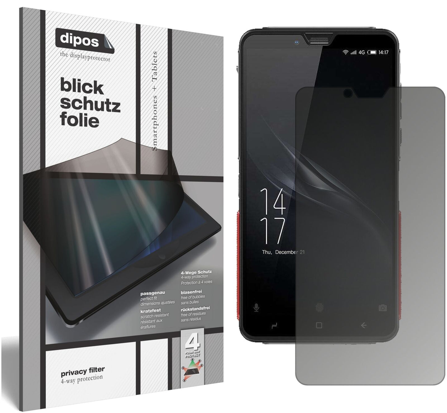 Blickschutzfolie für Elephone Soldier matt Schutzfolie Privacy