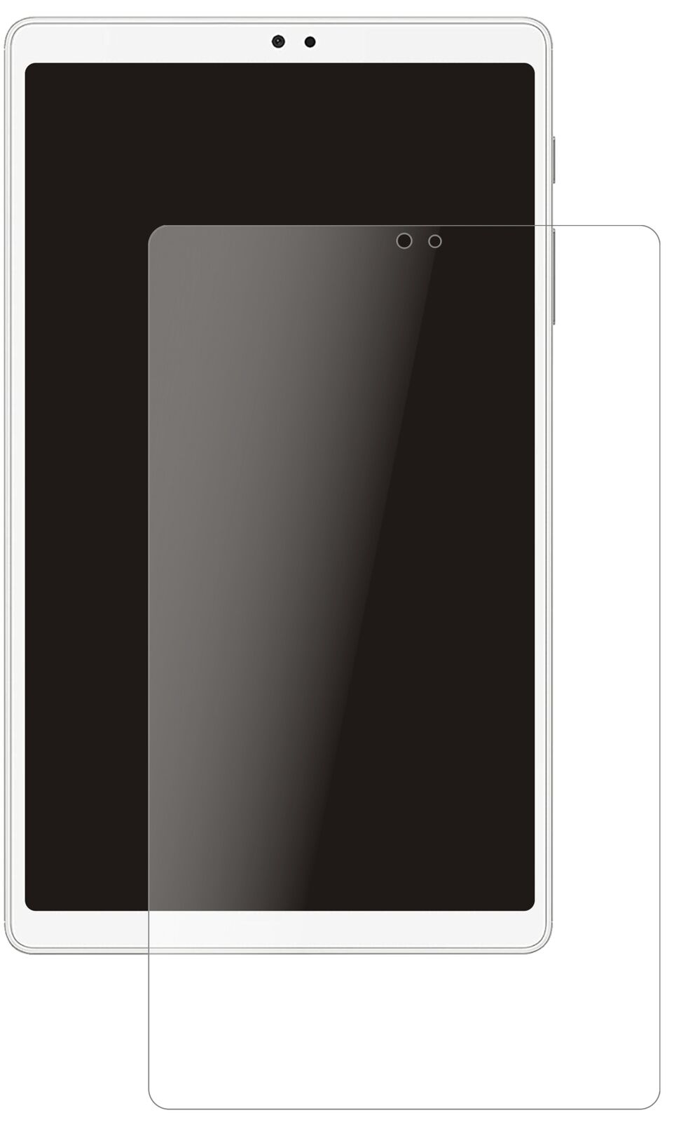 SamsungGalaxy Tab A7 Lite mit aufgebrachter dipos Panzerfolie, die lästige Fingerabdrücke minimiert