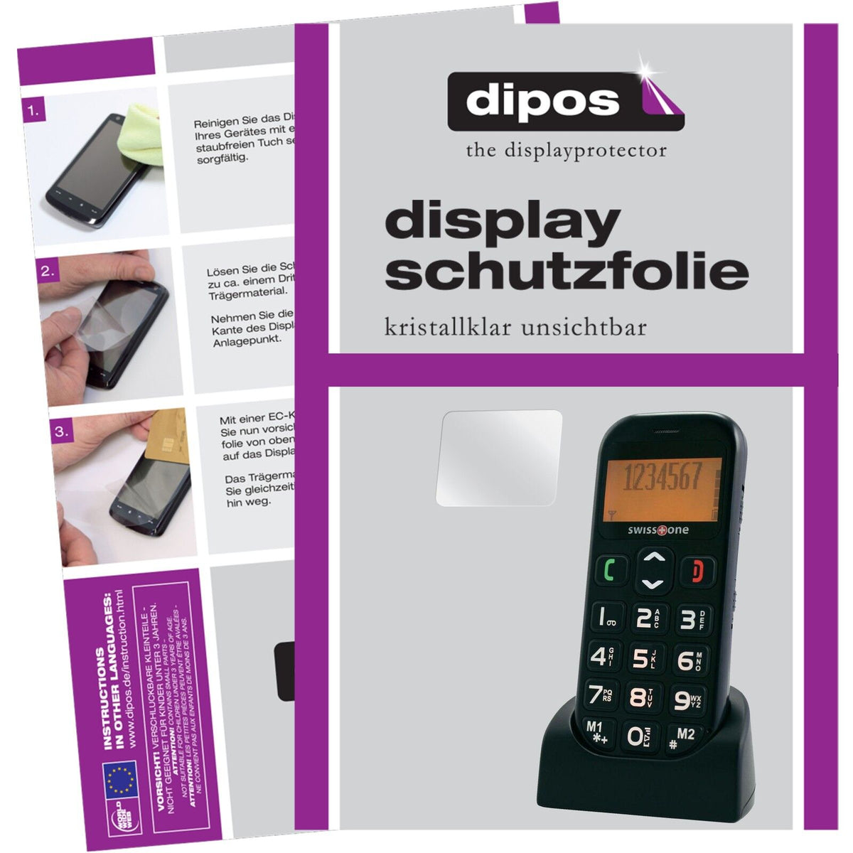 2x Schutzfolie klar für BBM 320 Swisstone Display-Schutzfolie