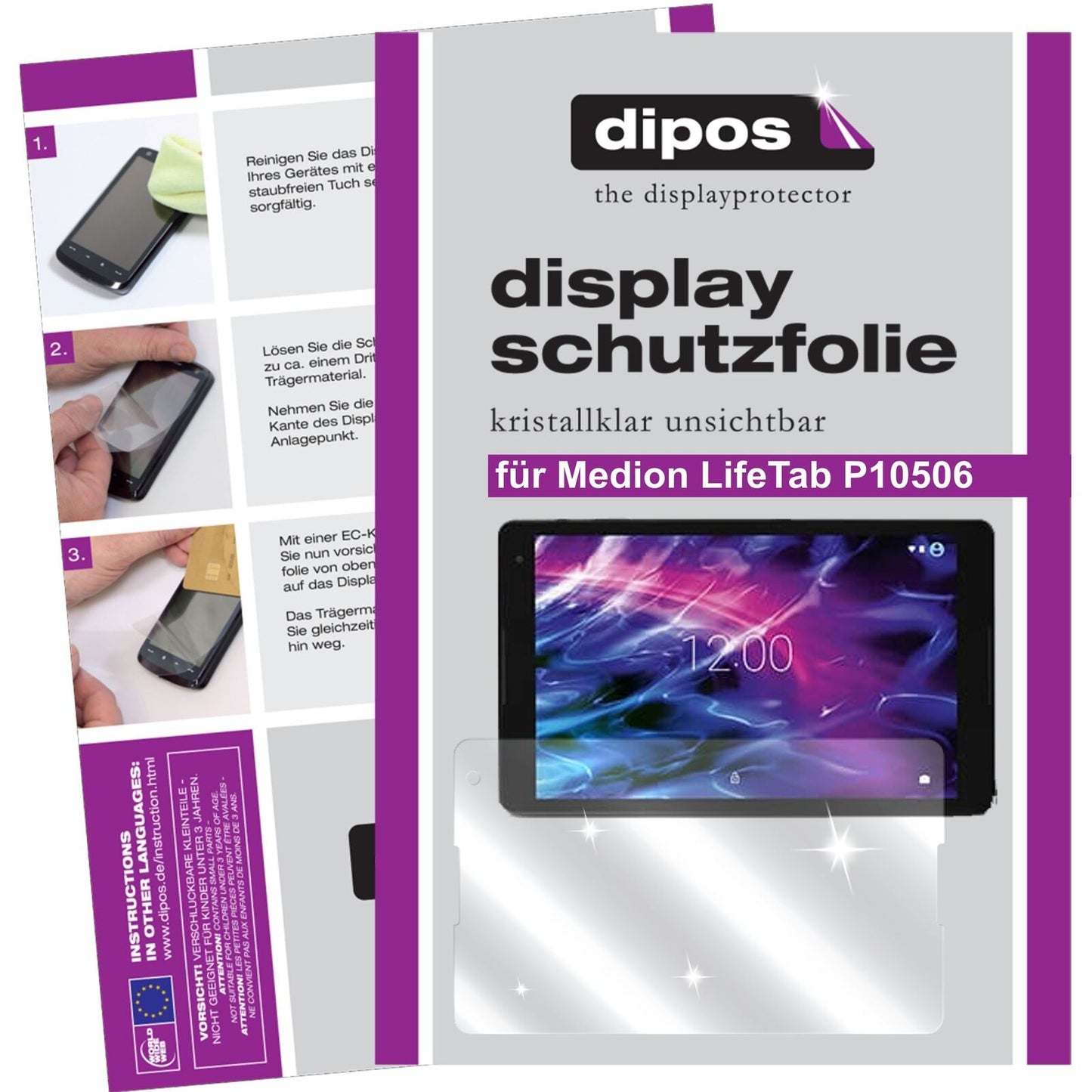 2x Schutzfolie klar für LifeTab P10506 Medion Display-Schutzfolie