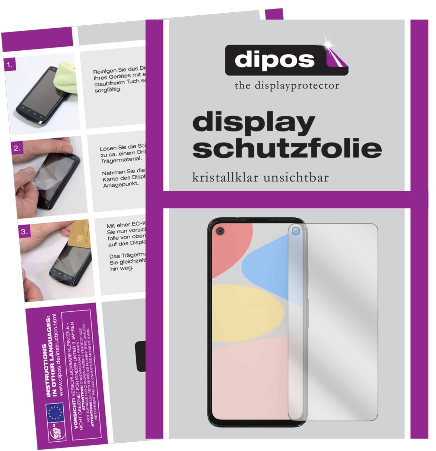 1x Schutzfolie klar für Google Pixel 4a Display-Schutzfolie