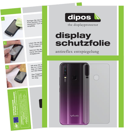 VivoY17 Rückseite mit aufgebrachter dipos Displayschutzfolie, die lästige Fingerabdrücke minimiert