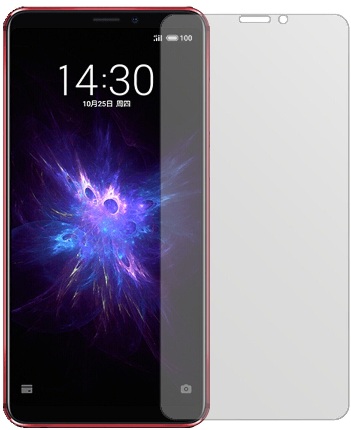 Matte Displayschutzfolie von dipos passend für Meizu Note 8, präziser Zuschnitt und blasenfrei montiert