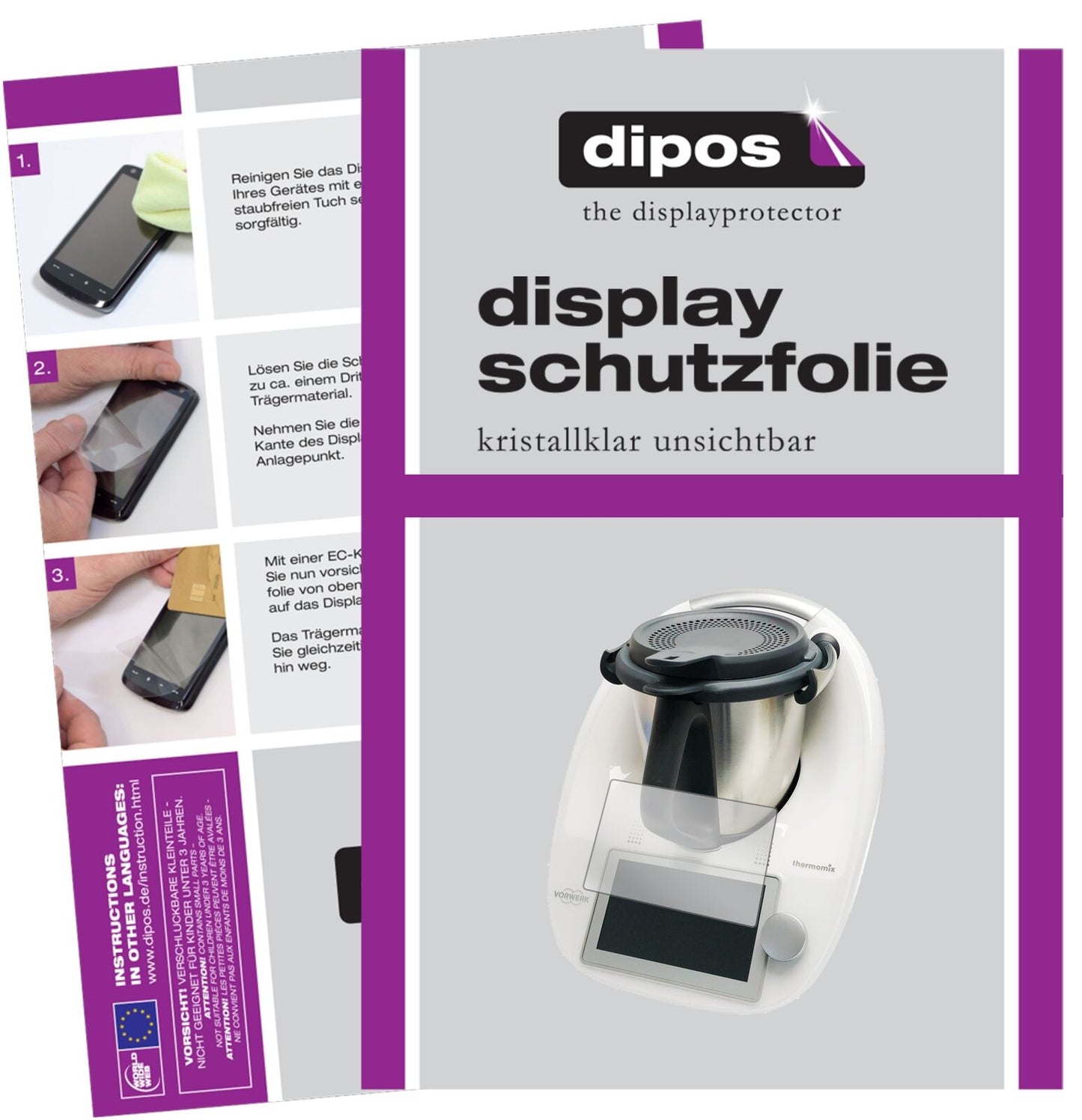 1x Schutzfolie klar für Vorwerk Thermomix TM6 Display-Schutzfolie