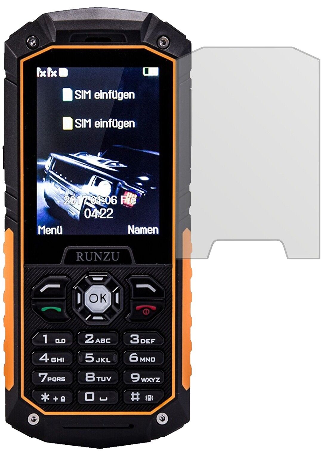 Matte Displayschutzfolie von dipos passend für Runzu M8, präziser Zuschnitt und blasenfrei montiert