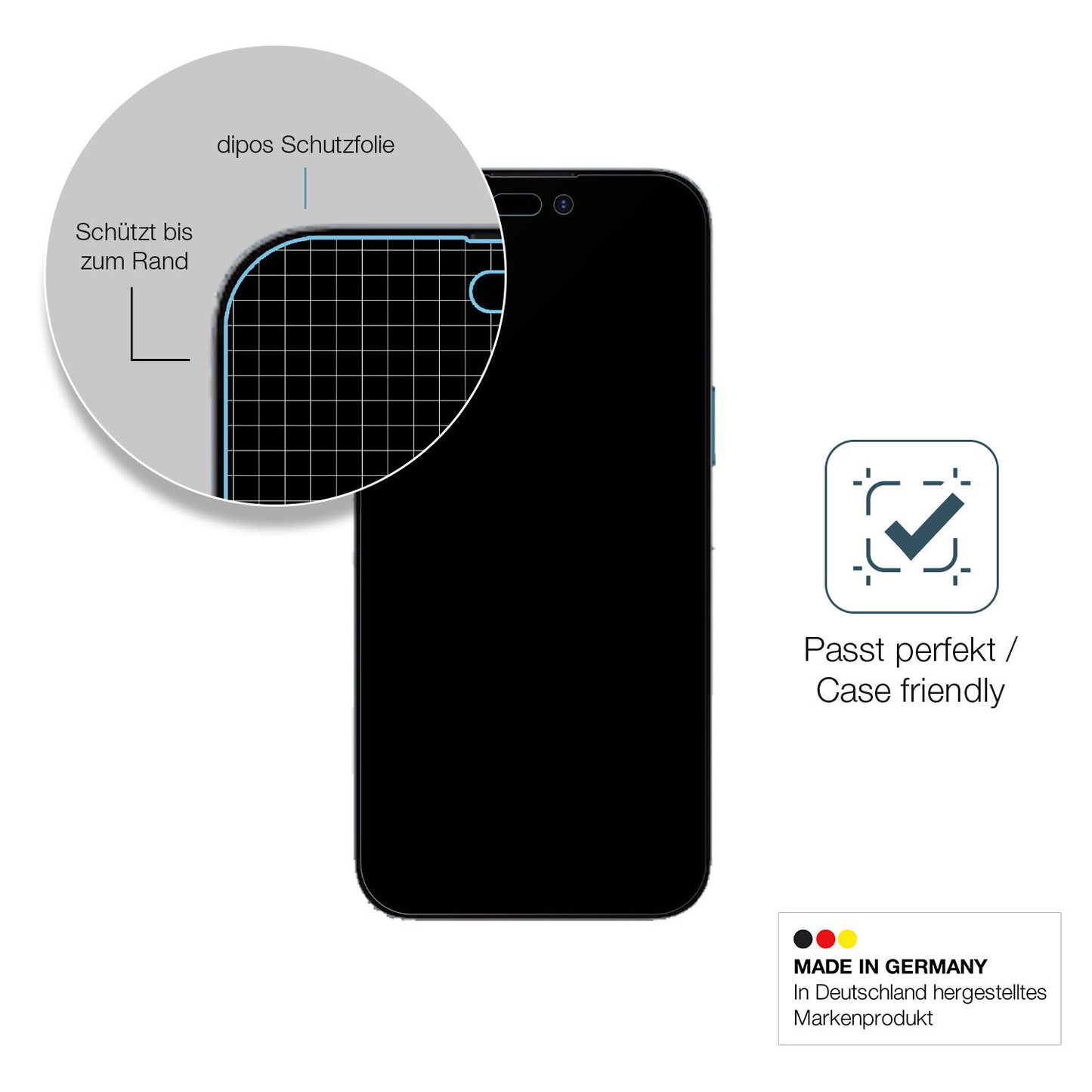 1x 9H Schutzfolie matt für Apple iPhone 15 Plus Panzerfolie