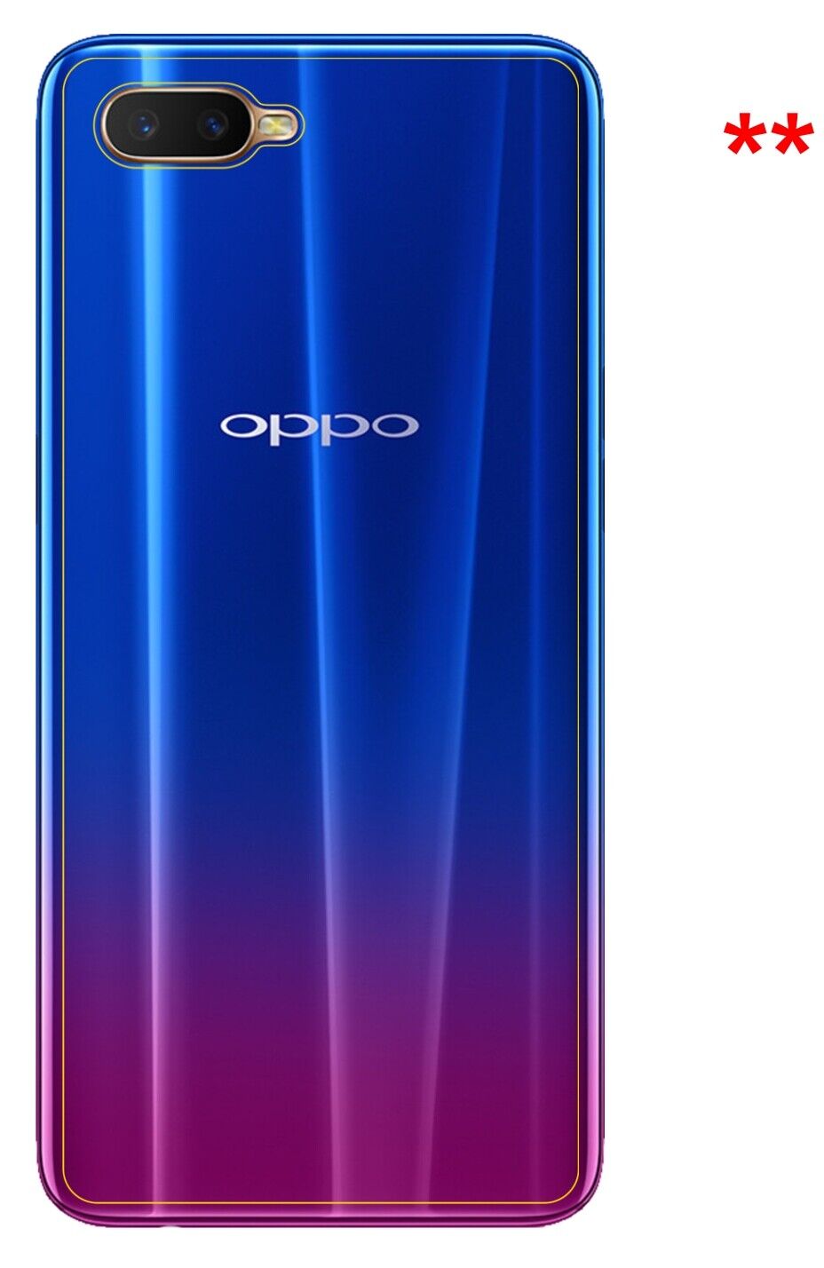 1x Schutzfolie matt für Oppo R15x Rückseite Display-Schutzfolie
