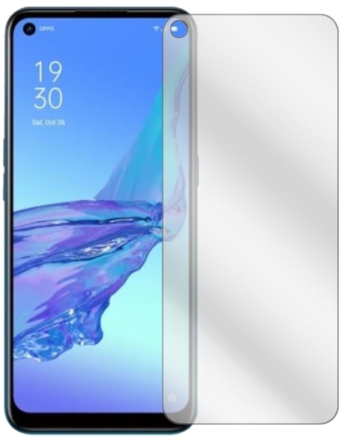 OppoA53 (2020) mit aufgebrachter dipos Displayschutzfolie, glasklare Darstellung ohne Einschränkungen