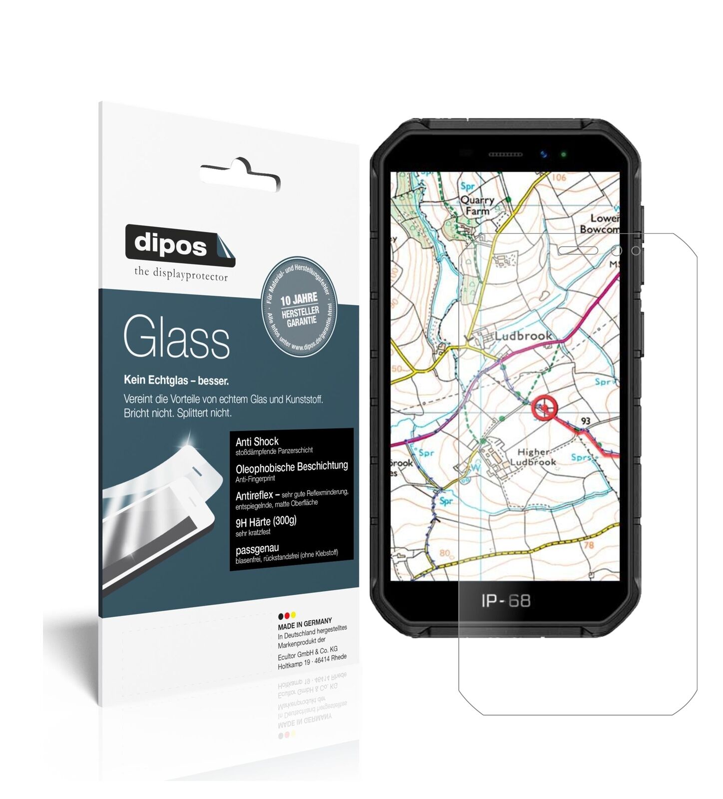 Matte Displayschutzfolie von dipos passend für Ulefone Armor X7 Pro, 9H kratzfest und blasenfrei montiert